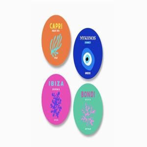 NEW TOSS DESIGNS ceramic coasters set of 4 in la dolce vita